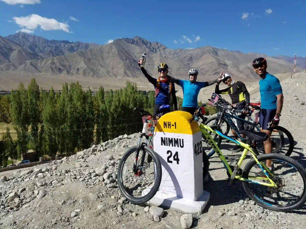Cycling tour in Ladakh, India, exploring high Himalayan passes with Himalayan Nature Escapes.